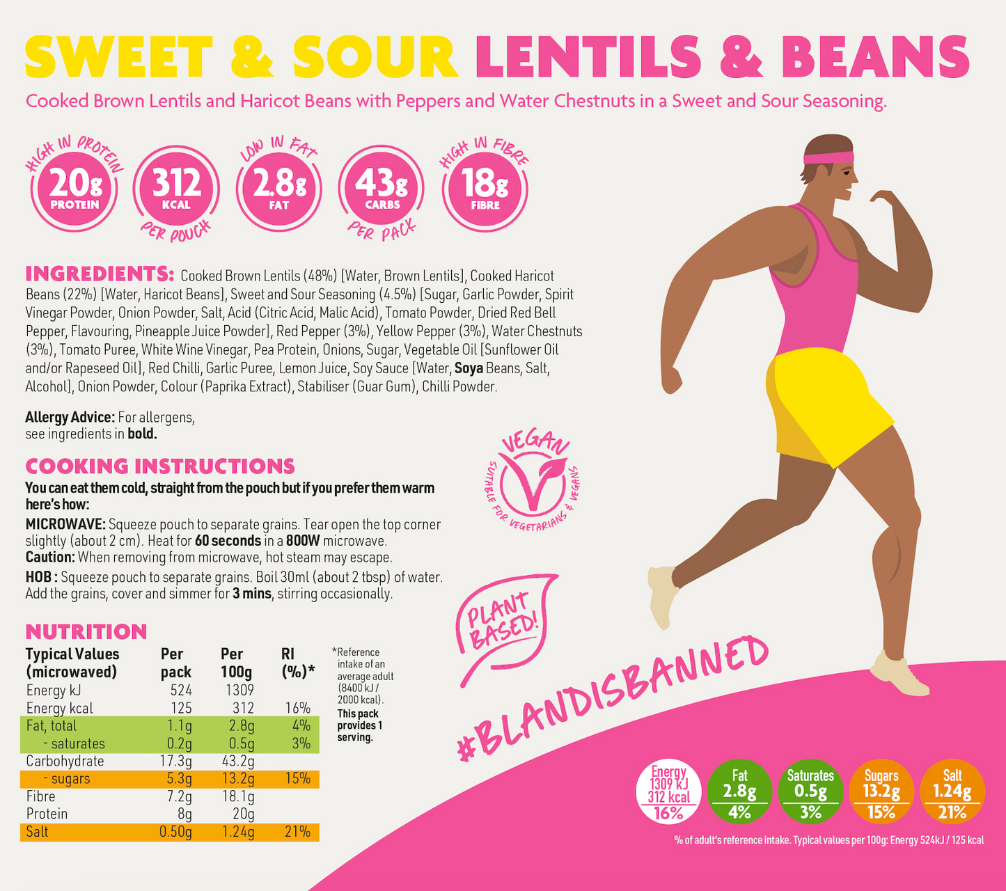 Sweet & Sour Lentils & Beans - 6 x 250g