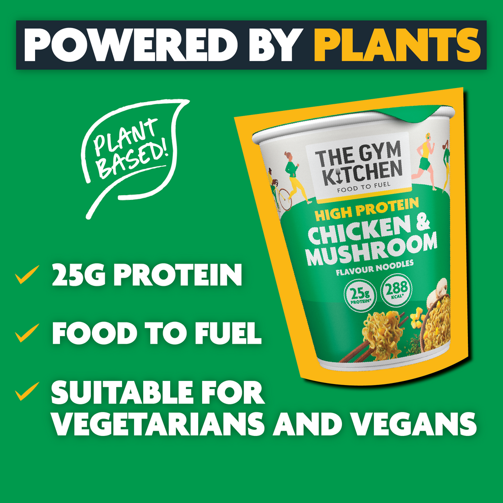 High Protein Chicken & Mushroom Instant Noodle Pot - 8 x 64g – The Gym ...